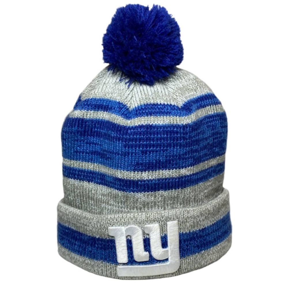 New York Giants NFL Team Apparel Pom Pom Knit Beanie Unisex Winter Hat Cap, OSFA